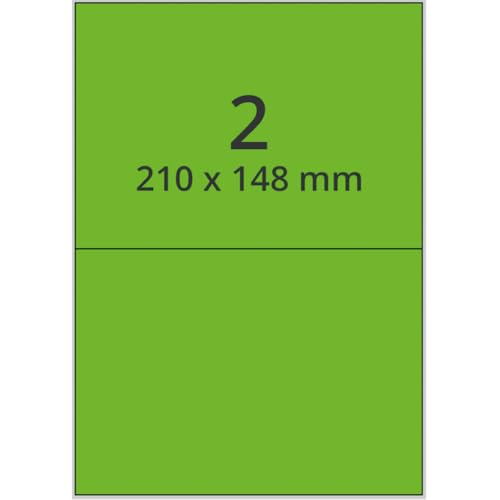 Neon-Laser Etiketten, neongrün, matt, Papier, 210x148mm, 100Bogen/VE, 2/Bogen Neon-Laser Etiketten, neongrün, matt, Papier, 210x148mm, 100Bogen/VE, 2/Bogen von König Werbeanlagen