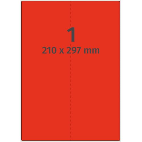Neon-Laser Etiketten, neonrot, matt, Papier, 210x297mm, 100Bogen/VE, 1/Bogen Neon-Laser Etiketten, neonrot, matt, Papier, 210x297mm, 100Bogen/VE, 1/Bogen von König Werbeanlagen