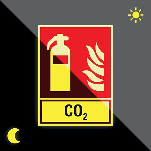 Schild | PERMALIGHT power langnachleuchtend Brandschutz-Kombischild Feuerlöscher CO2, ASR, Kunststoff, 200x270mm von König Werbeanlagen