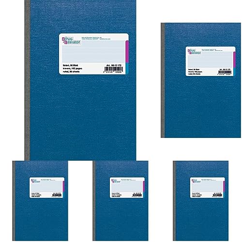 König und Ebhardt 8615172 Kladde/Notizheft (A5, 96 Blatt, liniert, 70g/m²), 1 Stück (Packung mit 5) von König & Ebhardt