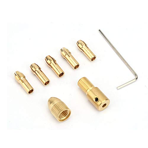 Koieam Klemmclip, 7 Stück 0,5 bis 3 mm Elektrobohrer-Spannzange, Mikro-Spiralbohrfutter-Werkzeugadapter (2.0mm copper drill clip) von Koieam