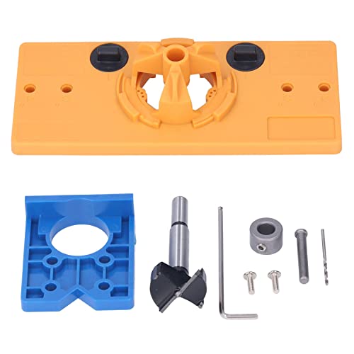 Koieam Scharniere, 35 mm Scharnier-Lochsägen-Vorrichtung, Bohrführung, Fräser-Bit-Set, Holzbearbeitung, Stanzen, Bohren, Locator (Yellow) von Koieam
