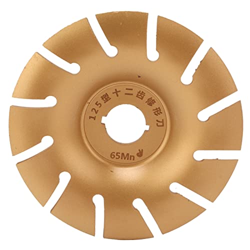 Koiieam Holzschnitzscheibenforming -Rad 125 mm Edelstahl 12 -t -Accessoire für Winkelmühle (Gold) von Koieam