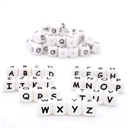 Silikon Alphabet 26 Buchstaben Perlen 12mm 60pc DIY lose Perlen für Halskette Armband von Kojoon