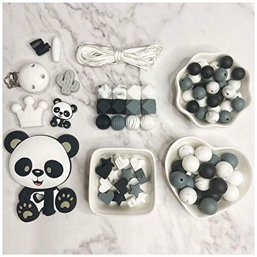 Silikon Lose Perlen Set DIY Halskette Armband Schmuck Zubehör Panda Kit von Kojoon