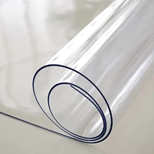 2 mm transparente Kunststoff-Tischdecke, PVC-Abdeckung, transparent, stark, wasserdicht, Tischschutzmatte, 90 x 140 cm von Kokey-xy