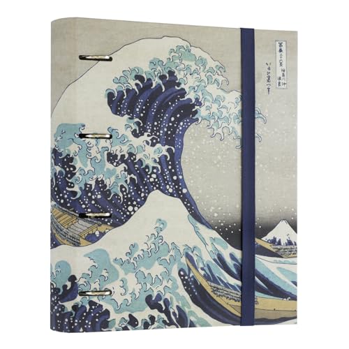 Grupo Erik Ringordner 4 Ringe, Rinbuchordner Hokusai Japanische Kunst, Ordner Die Größe Welle vor Kanagawa Ordner A4 für Ihre Dokumente, das Lernen oder die Arbeit von Grupo Erik