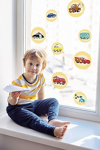 Disney Fenstersticker - Cars Ka-Chow Bubbles - Größe 30 x 30 cm, 2 Bogen - Kinderzimmer, Babyzimmer, Fensteraufkleber, Fensterbild von Komar