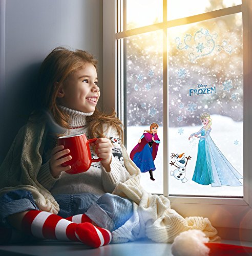 Disney Fenstersticker - Frozen Snowflake - Größe 30 x 30 cm, 2 Bogen - Kinderzimmer, Babyzimmer, Fensteraufkleber, Fensterbild von Komar