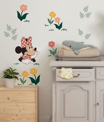 Komar Wandtattoo - Disney Minnie Mouse Beauty in Bloom - Größe 50 x 70 cm - Wandsticker, Kinderzimmer, Wanddekoration, Gelb,grün,rosa von Komar