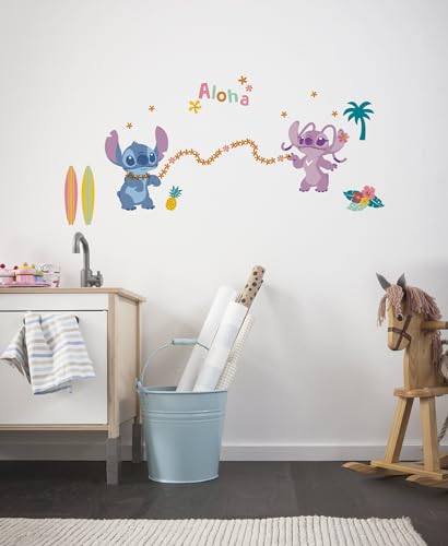 Komar Wandtattoo - Stitch Aloha - Größe 50 x 70 cm - Disney, Wandsticker, Kinderzimmer, Aufkleber, Bunt von Komar