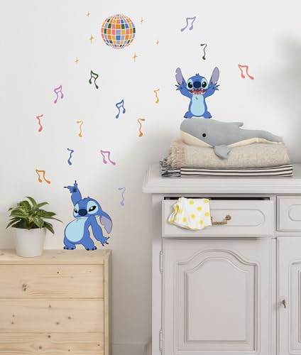 Komar Wandtattoo - Stitch Music - Größe 50 x 70 cm - Disney, Wandsticker, Kinderzimmer, Aufkleber, Bunt von Komar