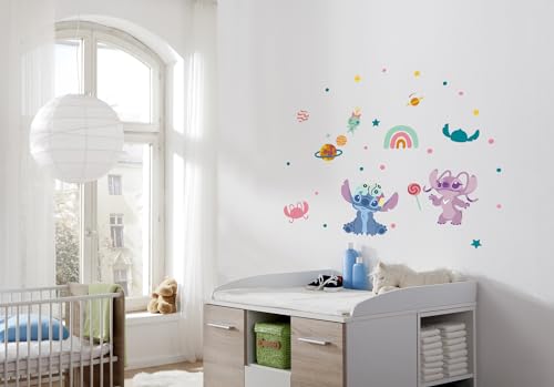 Komar Wandtattoo - Stitch World - Größe 50 x 70 cm - Disney, Wandsticker, Kinderzimmer, Aufkleber, Bunt von Komar