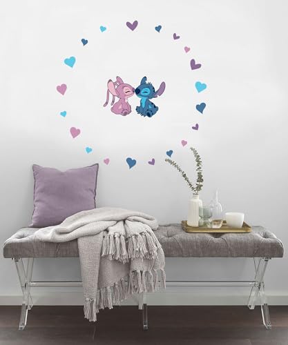 Komar Wandtattoo - Stitch and Angel Cutie - Größe 50 x 70 cm - Disney, Wandsticker, Kinderzimmer, Aufkleber, Bunt von Komar