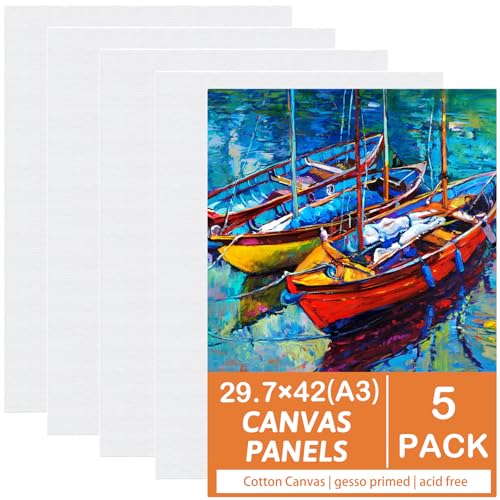 Leinwand zum Malen, 29,7 x 42 cm (A3), 5 Packungen von Koncci