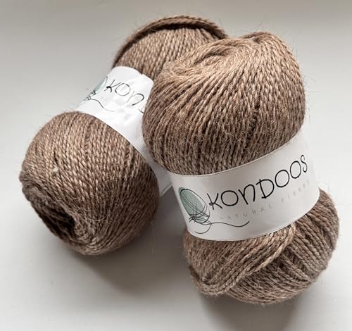 Kondoos Blend Alpaka - Wollgarn, 2-lagig, superweiches Garn zum Handstricken und Häkeln (2 Knäuel mit ABT.200gr / 214.0 g) von Kondoos