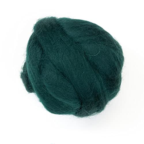 Kondoos Gefärbtes Wollvlies, wool roving, 225 gr. beste Qualitätsnaturwolle zum Nadelfilzen, Nassfilzen, Filzwolle Trockenfilzen, Spinnen und für Kunsthandwerkliches geeignet. (englisch grün, 8oz) von Kondoos