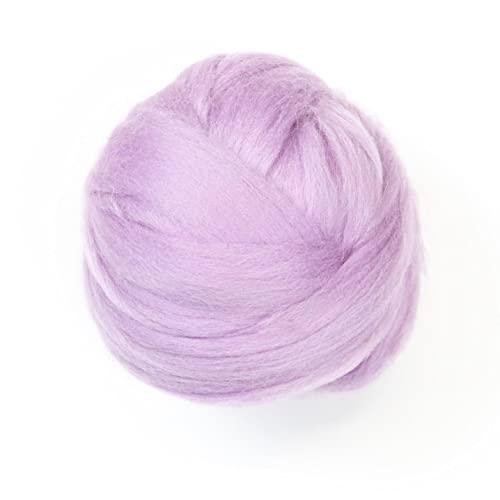 Kondoos Gefärbtes Wollvlies, wool roving, 225 gr. beste Qualitätsnaturwolle zum Nadelfilzen, Nassfilzen, Filzwolle Trockenfilzen, Spinnen und für Kunsthandwerkliches geeignet. (lavendel, 8oz) von Kondoos