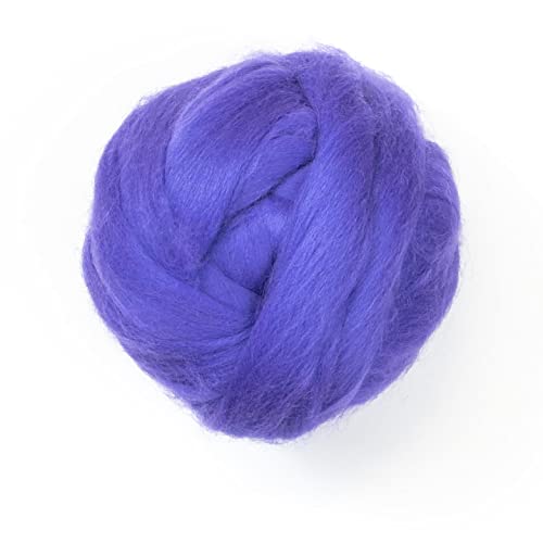 Kondoos Gefärbtes Wollvlies, wool roving, 225 gr. beste Qualitätsnaturwolle zum Nadelfilzen, Nassfilzen, Filzwolle Trockenfilzen, Spinnen und für Kunsthandwerkliches geeignet. (lila, 8oz) von Kondoos