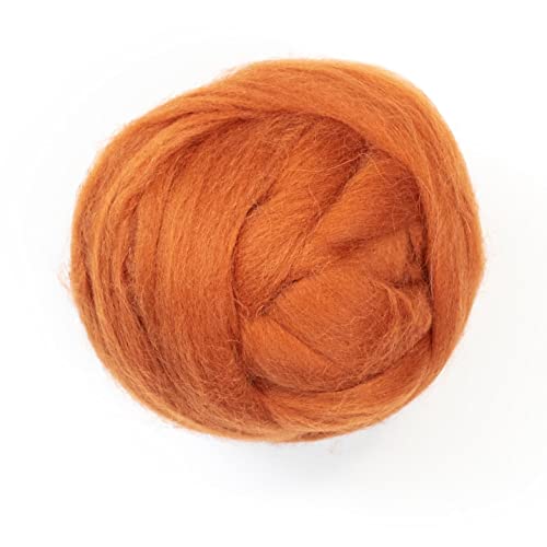 Kondoos Gefärbtes Wollvlies, wool roving, 225 gr. beste Qualitätsnaturwolle zum Nadelfilzen, Nassfilzen, Filzwolle Trockenfilzen, Spinnen und für Kunsthandwerkliches geeignet. (ocker, 8oz) von Kondoos