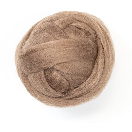 Kondoos Gefärbtes Wollvlies, wool roving, 225 gr. beste Qualitätsnaturwolle zum Nadelfilzen, Nassfilzen, Filzwolle Trockenfilzen, Spinnen und für Kunsthandwerkliches geeignet. (tabak, 8oz) von Kondoos