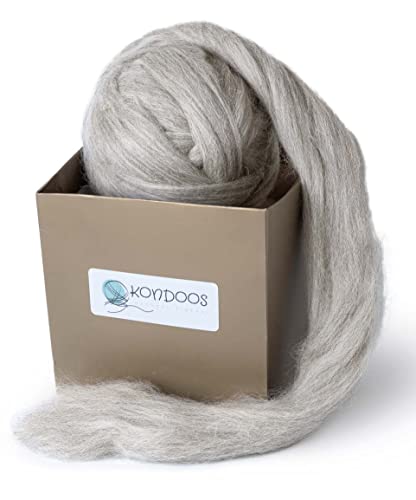 Kondoos natürliche Farbe Wollvlies, wool roving, 225 gr. Beste Qualitätsnaturwolle zum Nadelfilzen, Nassfilzen, Filzwolle Trockenfilzen, Spinnen und für Kunsthandwerkliches geeignet. (sand, 8oz) von Kondoos