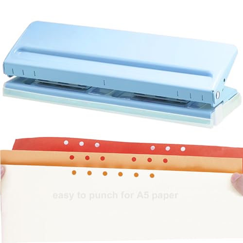 Kongming 6 Loch Locher Blau Metall Verstellbarer Abstände Binder Puncher mit 8 blatt stanzkapazität für A3 A4 A5 A6 B3 B4 B5 B6 B7 Größe 6 Ringbuch Tagesplaner Stammbuch von Kongming