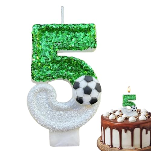 Kongou Geburtstagskerzen Für Torte, Glitter Football Kerzen Dekorationen, Cake Topper Nummer Kerzen, Mehrzweck Partygeschenke, Kreative Tortendekoration Für Hochzeit, Geburtstag, Jahrestag von Kongou