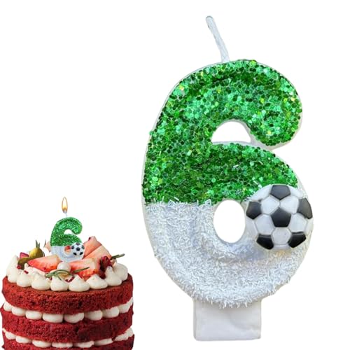 Kongou Geburtstagskerzen Für Torte, Glitter Football Kerzen Dekorationen, Cake Topper Nummer Kerzen, Mehrzweck Partygeschenke, Kreative Tortendekoration Für Hochzeit, Geburtstag, Jahrestag von Kongou