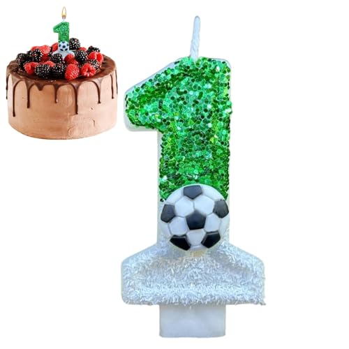 Geburtstagskerzen Für Torte, Glitter Football Kerzen Dekorationen, Cake Topper Nummer Kerzen, Mehrzweck Partygeschenke, Kreative Tortendekoration Für Hochzeit, Geburtstag, Jahrestag von Kongou