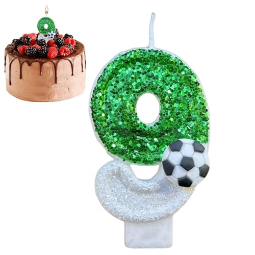 Geburtstagskerzen Für Torte, Glitter Football Kerzen Dekorationen, Cake Topper Nummer Kerzen, Mehrzweck Partygeschenke, Kreative Tortendekoration Für Hochzeit, Geburtstag, Jahrestag von Kongou