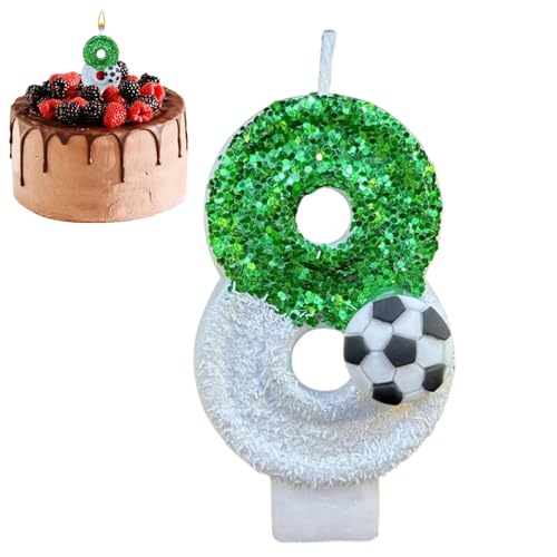 Kongou Geburtstagskerzen Für Torte, Glitter Football Kerzen Dekorationen, Cake Topper Nummer Kerzen, Mehrzweck Partygeschenke, Kreative Tortendekoration Für Hochzeit, Geburtstag, Jahrestag von Kongou