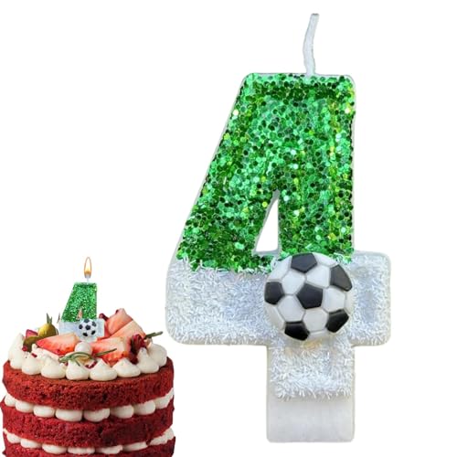 Geburtstagskerzen Für Torte, Glitter Football Kerzen Dekorationen, Cake Topper Nummer Kerzen, Mehrzweck Partygeschenke, Kreative Tortendekoration Für Hochzeit, Geburtstag, Jahrestag von Kongou