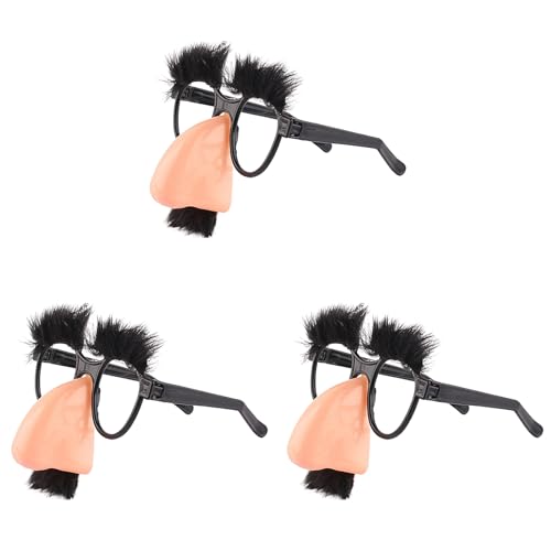 Kongou Verkleidungsbrille, Große Nase Lustige Brille Mit Augenbrauen Und Schnurrbart, Fancy Dress Kostüm Party Brille Clown Brillen, Scherzbrille Für Halloween Geburtstagsparty (1/3/5St.) von Kongou
