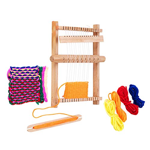 Kongxin Webstuhl-Kit Mit Ständer Aus Holz Multi-Craft Webwebstuhl Arts & Crafts, Webrahmen Webstuhl Handgestrickte Maschine DIY Woven Set Für Anfänger von Kongxin