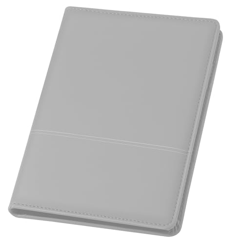 Konper Klassische Padfolio/Junior-Portfolio-Mappe, Business-A5-Ordner, Organizer, Notizblock für Männer und Frauen, 12,7 x 20,3 cm, Schreibblock im Lieferumfang enthalten, Grau von Konper