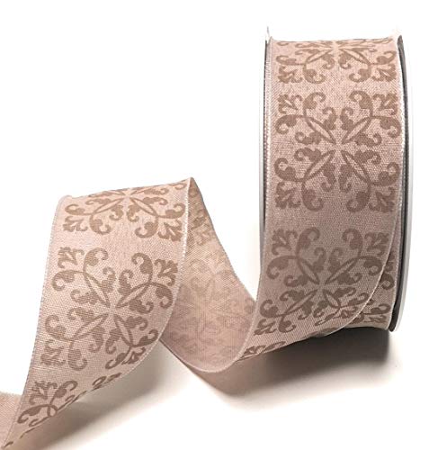 Schleifenband 20m x 40mm Taupe - Hellbraun Ornamente Ornamentband Dekoband [9139-105] von Konrad Arnold