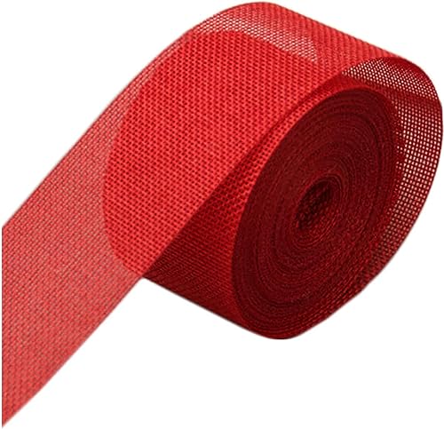 Konrunppy Dekoratives Juteband Hochzeitsdekoration, grobes Hanfband 10m x 5cm (Rot) von Konrunppy