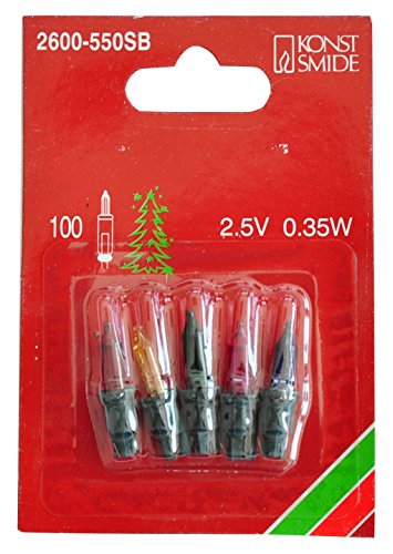 Konstsmide Ersatzbirne, 5er-Blister, bunt, 2.5V, 0.35W, grüne Steckfassung - 2600-550SB Konstsmide Ersatzbirne, 5er-Blister, bunt, 2.5V, 0.35W, grüne Steckfassung - 2600-550SB von Konstsmide