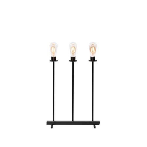 Konstsmide LED Metallleuchter, schwarz, inkl. Dimmer und Memoryfunktion, 3 bernsteinfarbene Dioden, 24V Innentrafo/batteriebetrieben, schwarzes Kabel - 3929-710TR von Konstsmide