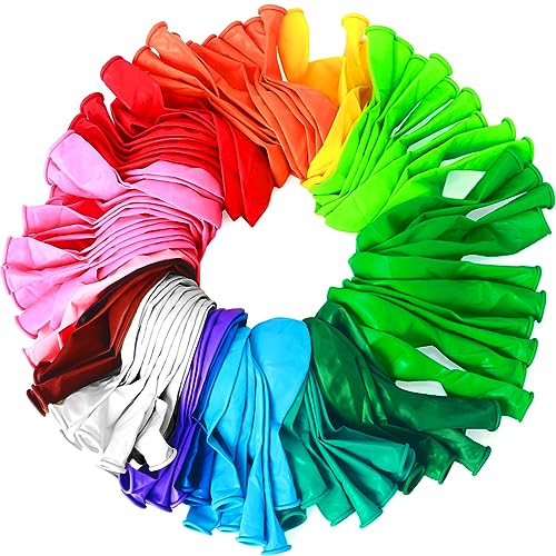 Koogel 110 Stücke Bunt Luftballoons Geburtstag, Latex Farbige Ballons 30cm (12 Zoll) Helium Ballons für Kindergeburtstag Hochzeit Luftballons Girlande Einschulung Baby-Dusche (Zufällige Farbe) von Koogel