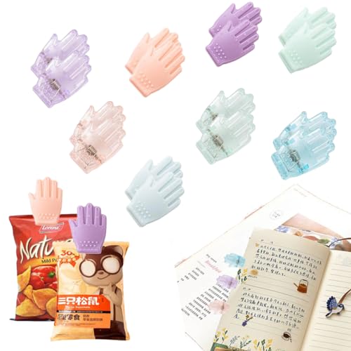 Koonafy 16 Pack Chip Clips Taschen Verschlussklammern TüTen Clips Plastik Pakete Clips Binder Finger Dichtung Klammern für Lebensmittel Lagerung Schreibwaren Papiertüte (Chip Clips) von Koonafy