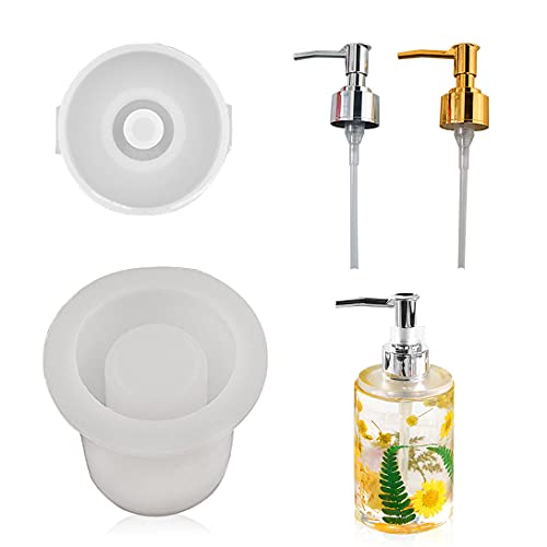 Koonafy 4 Stück Epoxidharz Formen,Resin Gießharz Silikonform,Resin Molds Mit 2 Stück Pumpspender,DIY Harz Silikon for Seife, Lotionspender,Bathroom von Koonafy