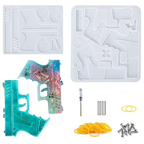 Koonafy 49 Pcs Epoxidharz Form Pistole Resin Silikonform Pistole Gun Resin Molds für DlY Rollenspiel Craft Decoration von Koonafy