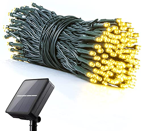 Koopower 100 LED Solar-Lichterkette, 10 Meter Wasserdichter Grüner Draht + 0, 8M Kabel, 1er-Pack, Warmweiß, KP8915A von Koopower