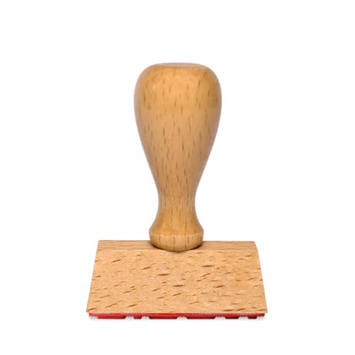 Einzeiliger Holzstempel mit Wunschtext personalisieren – 40x10 mm – optional mit Stempelkissen und Tinte – Namensstempel, Wortstempel, Firmenstempel von Kopierladen Karnath GmbH