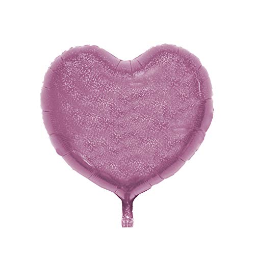 Folienballon Herz 45 cm Luftballon Hochzeit Helium Ballon 18 Zoll Heliumballon Heart LOVE Valentinstag Herzballon XL Geburtsatag Party Deko Dekoration bunt JGA Folie Sterne ( Rosa Hell(glitzernd) ) von Kopper-24