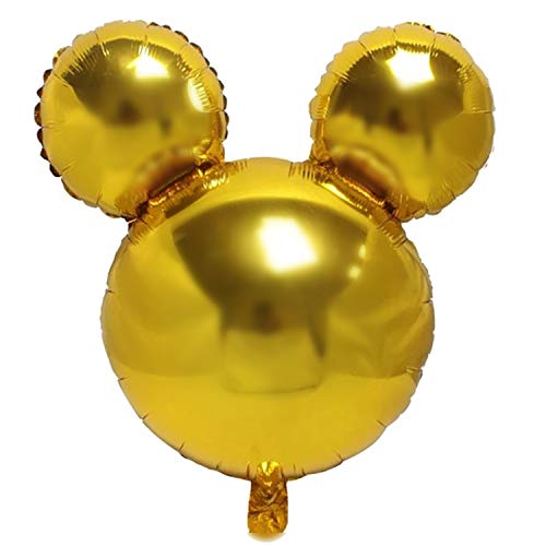 Globo de Foil Mouse - 10 Colores - Ø 45 cm - Decoración para Fiesta de Cumpleaños Niños - Mickey Figurine Helium Air Balloon Decoration Anagram Mouse Gift Fun Kids Party (Gold) von Kopper-24