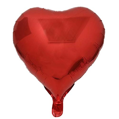 Kopper-24 Folienballon Herz 45 cm Luftballon Hochzeit Helium Ballon 18 Zoll Heliumballon Heart Love Valentinstag Herzballon XL Geburtsatag Party Deko Dekoration bunt JGA Folie Sterne (rot) von Kopper-24