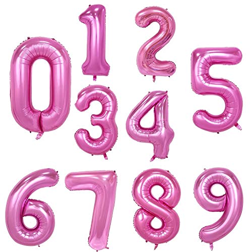 Kopper-24 Folienballon Zahl 8 in Pink - Rosa XL Riesenzahl 80 cm - Geburtstag Hochzeit Deko Party Zahlenballon Jubiläum Ballon Luftballon Zahlenballon riesig groß XXL Nummer Dekoration Mädchen Girl von Kopper-24